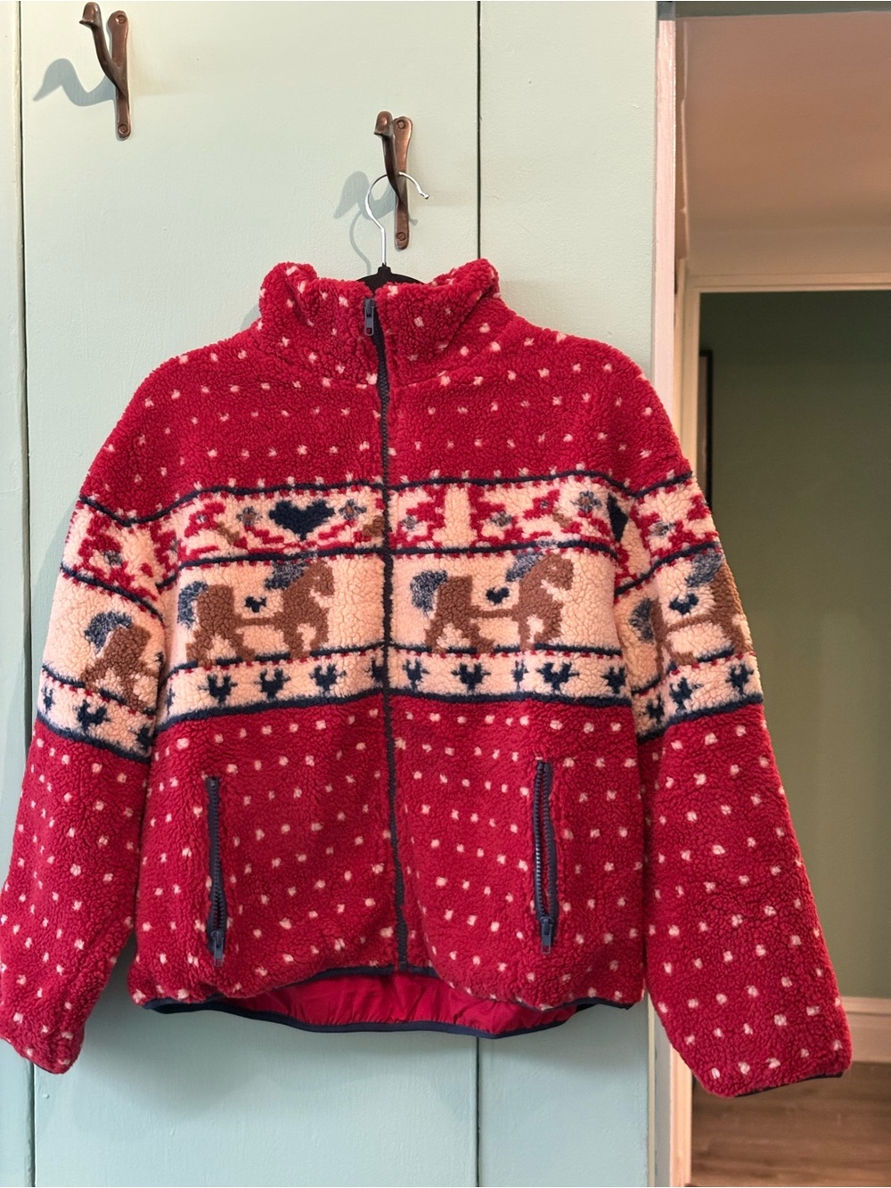 Cider Red Polka-Dot Fleece - Picture 4 of 7
